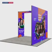 10ft Folding SEG Booth Kit with 3-Panel Backwall & L-Arch