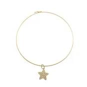 14k Gold Diamond Star Pendant 10k Gold Choker Necklace