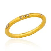24K Hammered Diamond Band