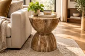 Arhaus Sculptural Stone Accent Table END/SIDE TABLE 16d18h