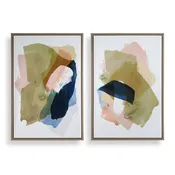 Abstract Afternoon Framed Canvases, S/2