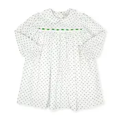 1956 Ribbon Dress (Swiss Dot) - Mistletoe Green