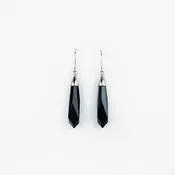 Black Onyx Briolette White Gold Earrings