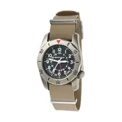 Bertucci A-2TR Field Pro GMT, BLACK DIAL - Khaki Italian Rubber Band - 12132