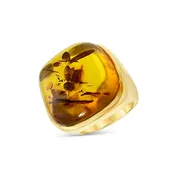 Amber with a Bug Statement Ring