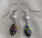 Millefiori earring — Quincie HambyArt Jewelry by Quincie Hamby