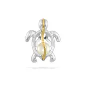 Sterling Silver and 14K Yellow Gold Honu Cage Pendant