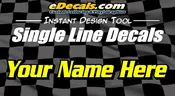 Custom9001 – Single Line Lettering Decal Sticker