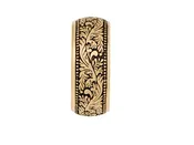 Floral Black Engraving Gold Band