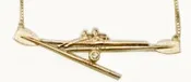 14k Gold Double Rowing Shell with 2 Oars Diamond Necklace