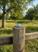 10mm Square Turquoise Adjustable Ring