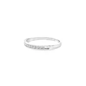 0.10Ctw 14K White Gold Diamond Wedding Band Size 7  1.0Dwt
