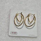 14kt Yellow Gold Lady's Double Hoop Fashion Earrings