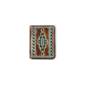 Ariat Bifold Flip Style Wallet Turquoise Outline Southwestern Brown A3560102