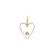 14K Enamel Mini Heart Necklace