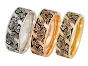 Black Floral Carved Band