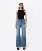 Authentic - High Rise Raw Distressed Hem Vintage Flare Jeans