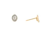 0.50ct Oval Diamond Cluster Halo Earrings