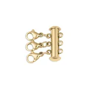 18K Gold PVD Stainless Steel 3 Row Layering Necklace Magnetic Clasp