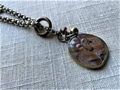 106 Antique Carved Cameo Pendant (Corinthian Helmet*) on mixed antique, vintage and reclaimed chain mix