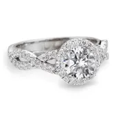 Diamond Halo Setting With Diamond Braided Band