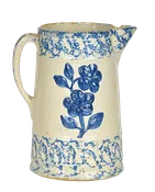 Wild Rose Blue & White Stoneware Pitcher