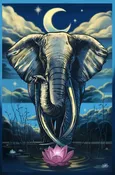 3D - Elephant Lotus - Tapestry