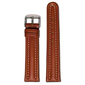 18mm Smart Watch Band | Quick Release | Calf Leather | Cognac | White Stitch