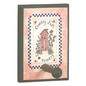 Peg Rack Hook Country Side Design Painting 4.25"W x 6.25"H