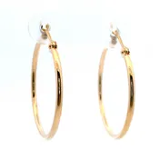 14K Gold 1.5x25mm Hoops