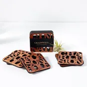 City Name Walnut Coasters