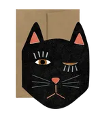 Black Cat Die Cut Card