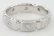 0.25 ct Men’s 14k White Gold Round Cut Diamond Wedding Band 7.8g 6mm Size 10.5