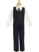 Boys’ Satin Vest &amp; Trouser Set with Necktie
