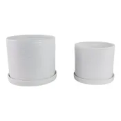 10" / 12" Ceramic Modern Planter (Set of 2) - White