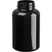 10 oz. (300 cc) Black PET Plastic Packer Bottle, 45mm 45-400, 37 Grams