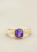 Amethyst Cushion Ring, Large
