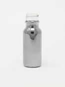 1/2 oz Metallic Silver Glass Bottles