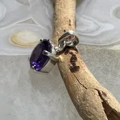 Amethyst Prong Set Faceted Oval Pendant