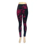 Burgundy Tie Dye Yoga Band Legging