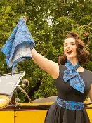 Blue Remus Racetrack Square Scarf