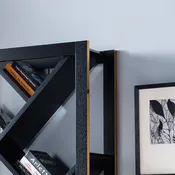 202727 | BOOKCASE - BLACK &amp; FAUX GOLD TRIM