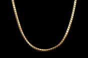 10K YELLOW GOLD MIRROR BOX CHAIN NECKLACE 22"