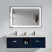COLINE 20" x 28" Rectangular Silver Frameless LED Mirror