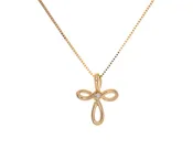 .01ct. Diamond Cross Pendant in 10K Yellow Gold