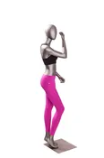 Angela Sports Female Mannequin in Exercising Pose 3: Metallic Grey