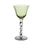 ABIGAILS - ADRIANA Wine Glass Twisted Stem - GREEN