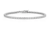 14K White Gold Diamond Bezel Bracelet
