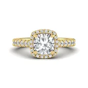 1.5 Carat Cushion Halo Lab Grown Diamond Engagement Ring