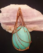 Amazonite and Copper Pendant